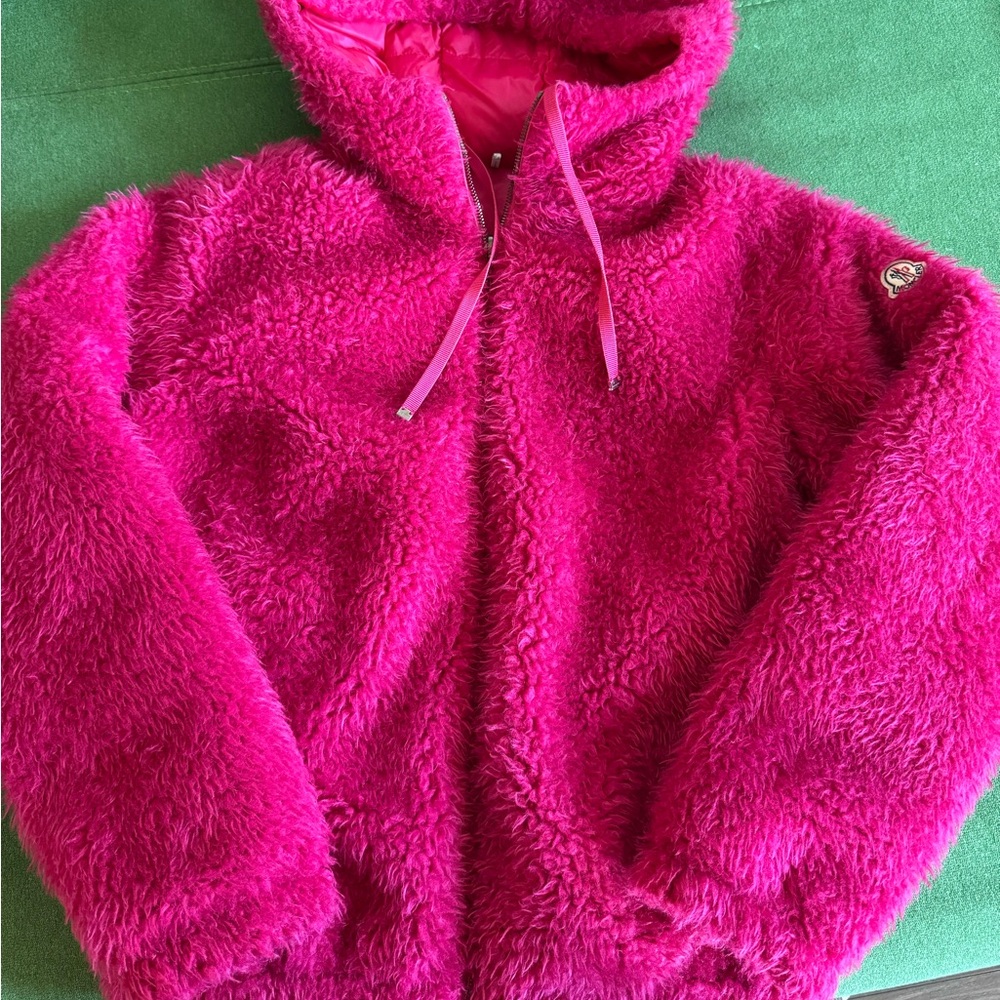 Moncler Faux Fur Down Reversible Puffer Jacket